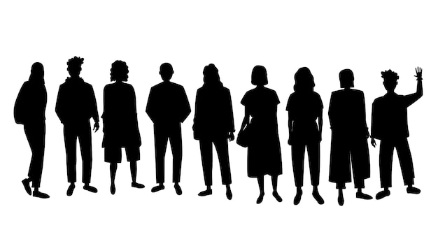  Silhouette of people, group of people